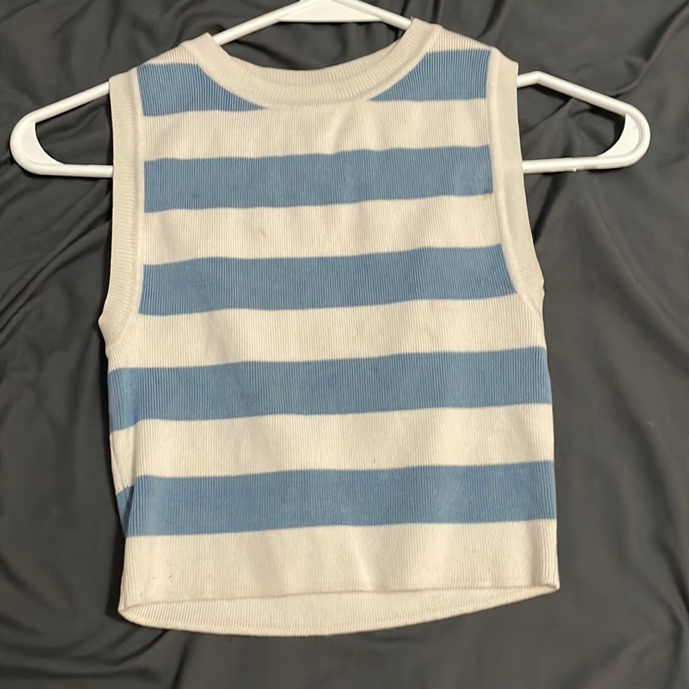 Zara Striped Cropped Tank Top Size S